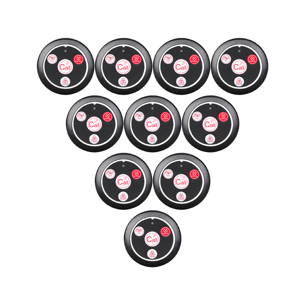 Retekess 10pcs 433MHz Wireless Pager Call Button Restaurant Waiter Calling System Catering Equipment Customer Service: Four Key-Black