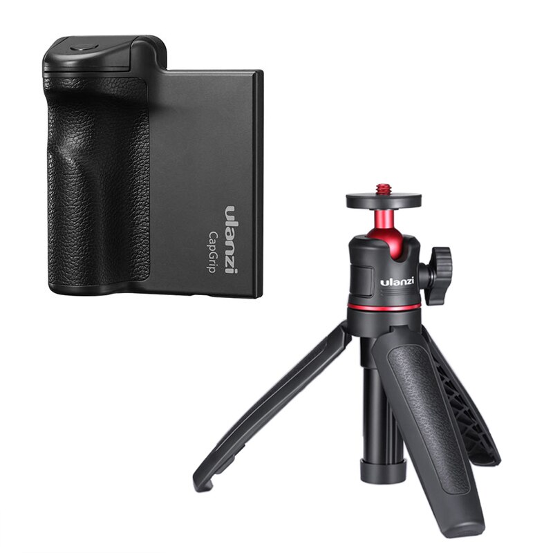 Wireless Bluetooth Handgrip Clip Smartphone Selfie Booster Handle Grip Phone Stablizer Stand Holder Shutter Release 1/4 Screw: Grey