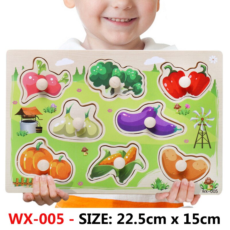 Nowe dziecko zabawki Montessori drewniane Puzzle pojazd animowany cyfrowy Puzzle z motywem zwierzęcym układanka nauka zabawki edukacyjne dla dzieci: WX-005