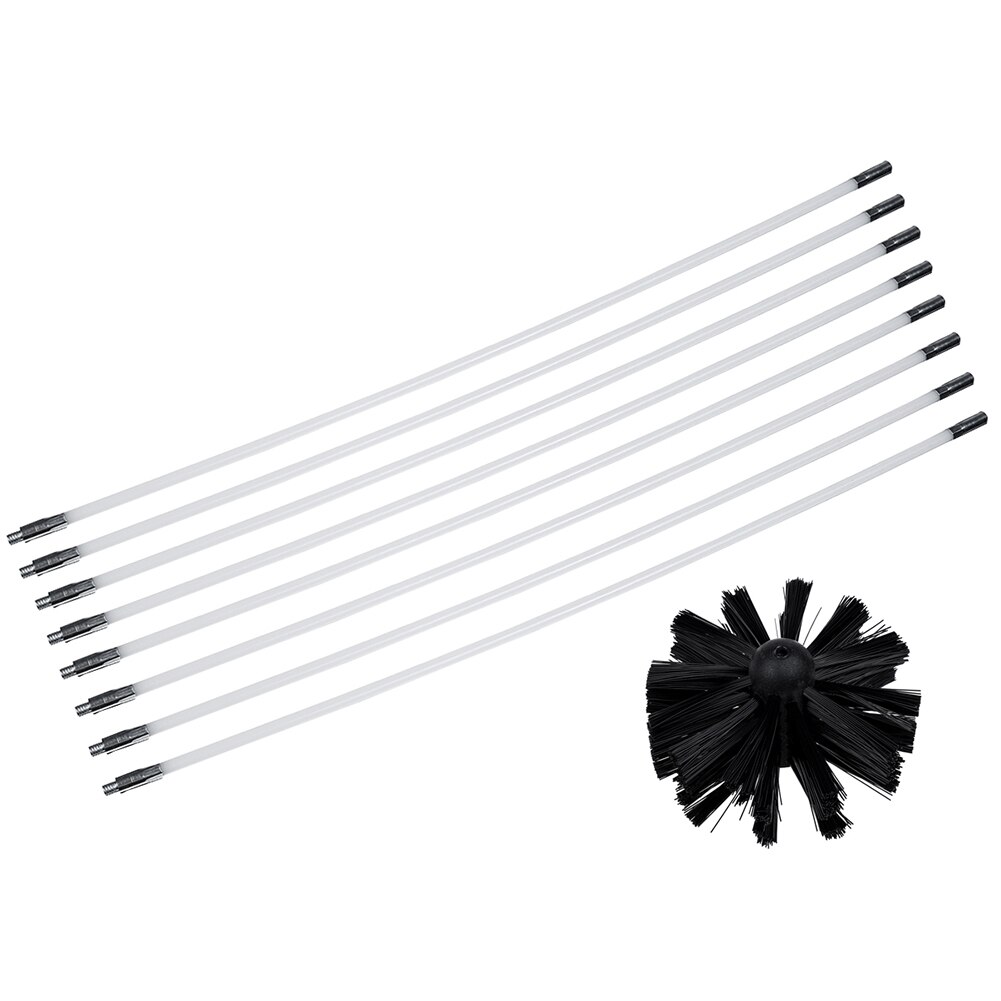 6/8/12Pcs Droger Duct Vent Lange Handvat Flexibele Staaf Schoorsteen Borstel Schoonmaak Tool: 12pcs 600mm Rod