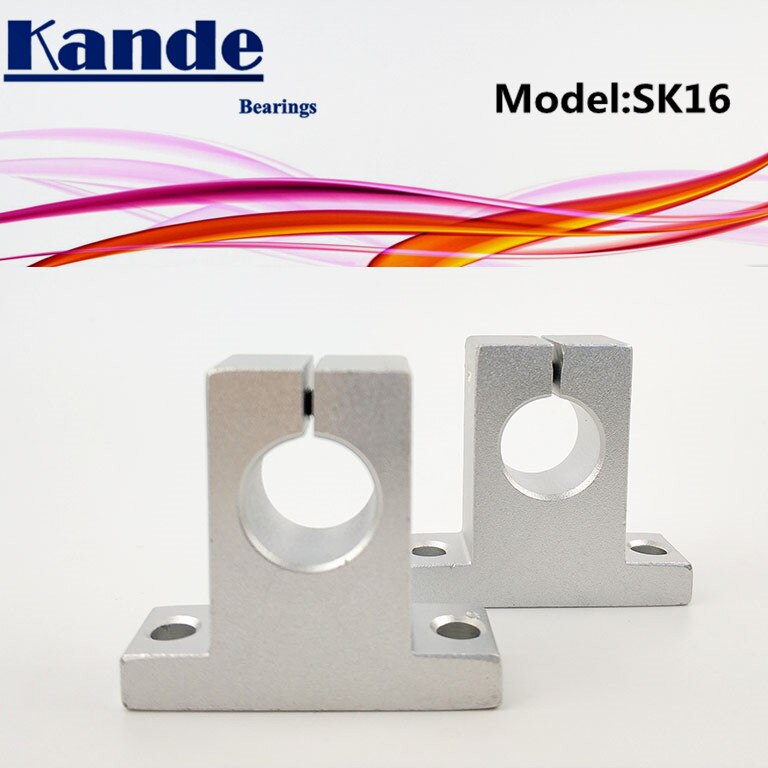 Rodamientos Kande 4 Uds SK16 16mm soporte de eje lineal para impresoras 3D deslizamiento SK16 16mm