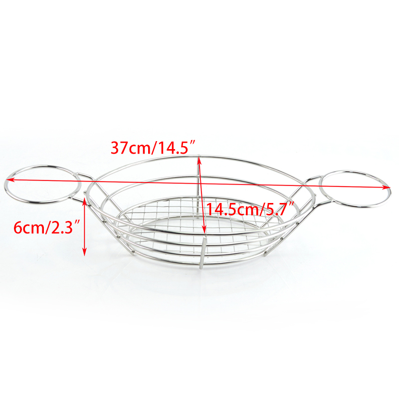 Bread Holder Hamburger Stand Chicken Snack Storage Stainless Steel French Fries Serving Basket Hotel Tableware Fast Food Tray