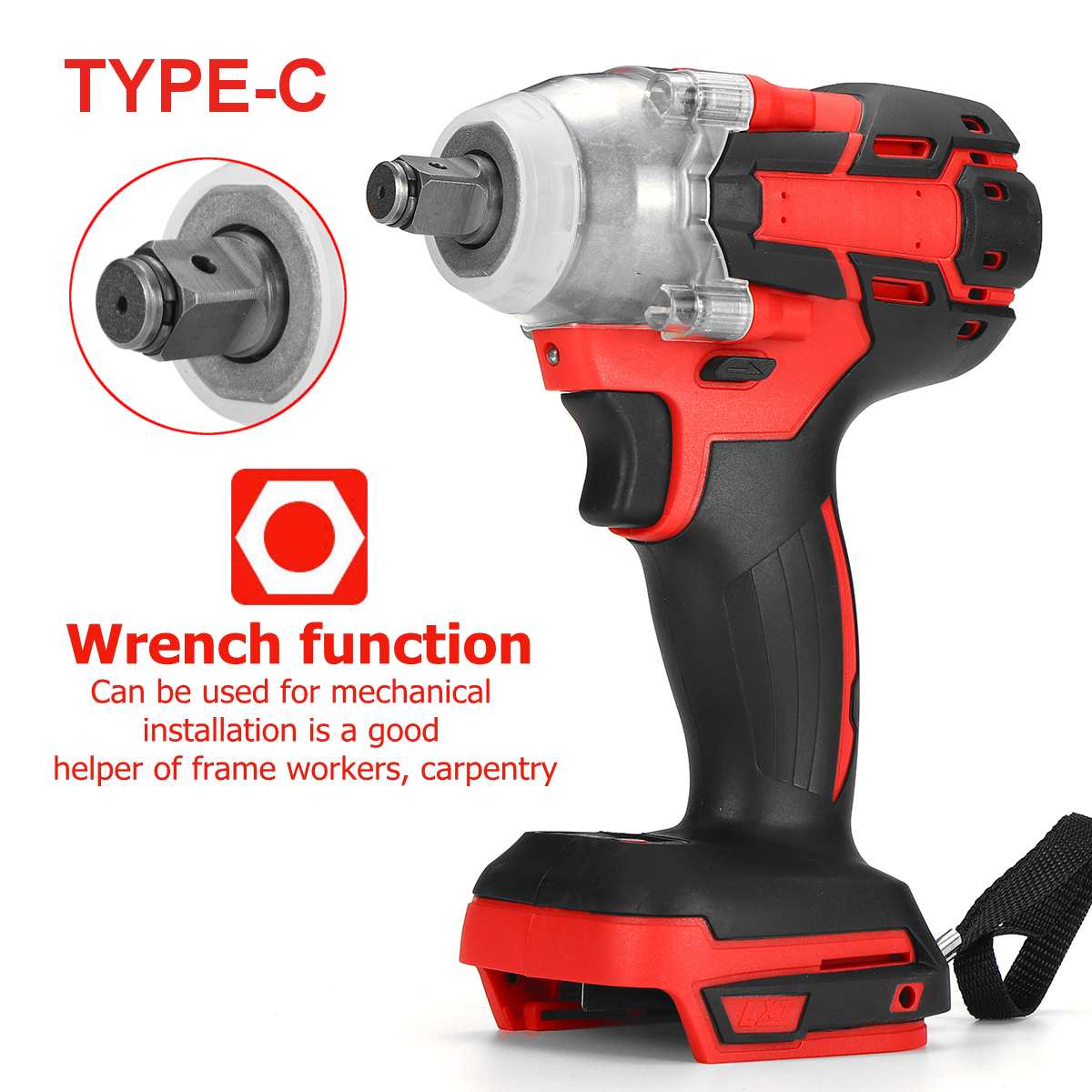 18V 880N.m Electric Wrench Speed Cordless Impact Wrench Power Tool Screwdriver Rechargable Drill Driver LED For Makita Battery