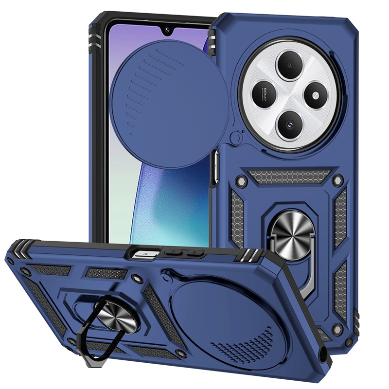 For Xiaomi Redmi 14C 4G Case with Lens Slide Window, Bult-in Magnetic