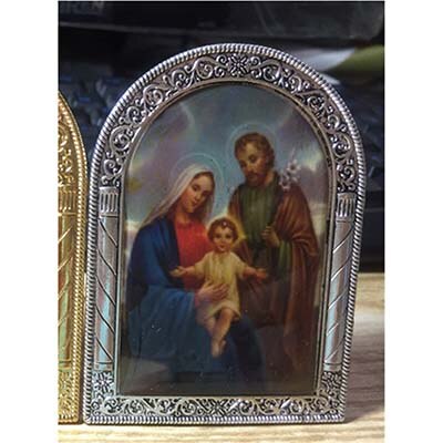 Europæisk stil bue af den hellige skærm dekoration jesus religiøse mentale ikon boligdekoration jul: Sølv a