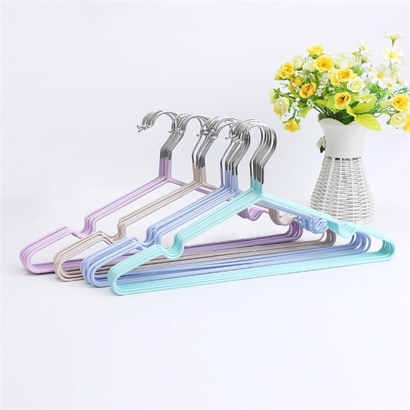 10 Stks/set Metalen Antislip Kleding Rack Kinderen Volwassen Hangers Kleerhanger Shirt Broek Haak Kleding Accessoires Droogrekken