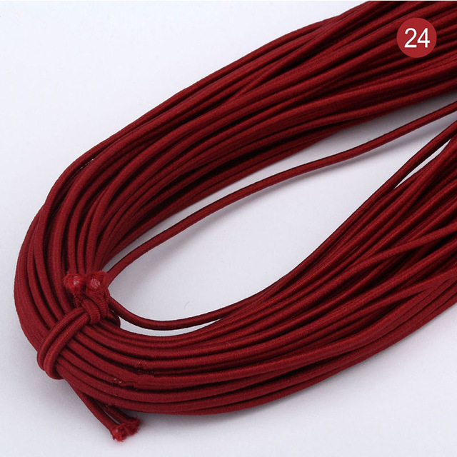 2mm Kleurrijke Hoogwaardige Ronde Elastische Band Ronde Elastische Touw Rubber Band Elastische Lijn DIY Naaien Accessoires 5yards: wine red