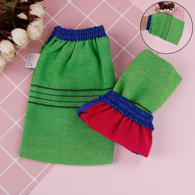 1Pcs Green Korea Hammam Scrub Mitt Magic Peeling Glove Exfoliating Tan Removal Mitt Bath Brushes