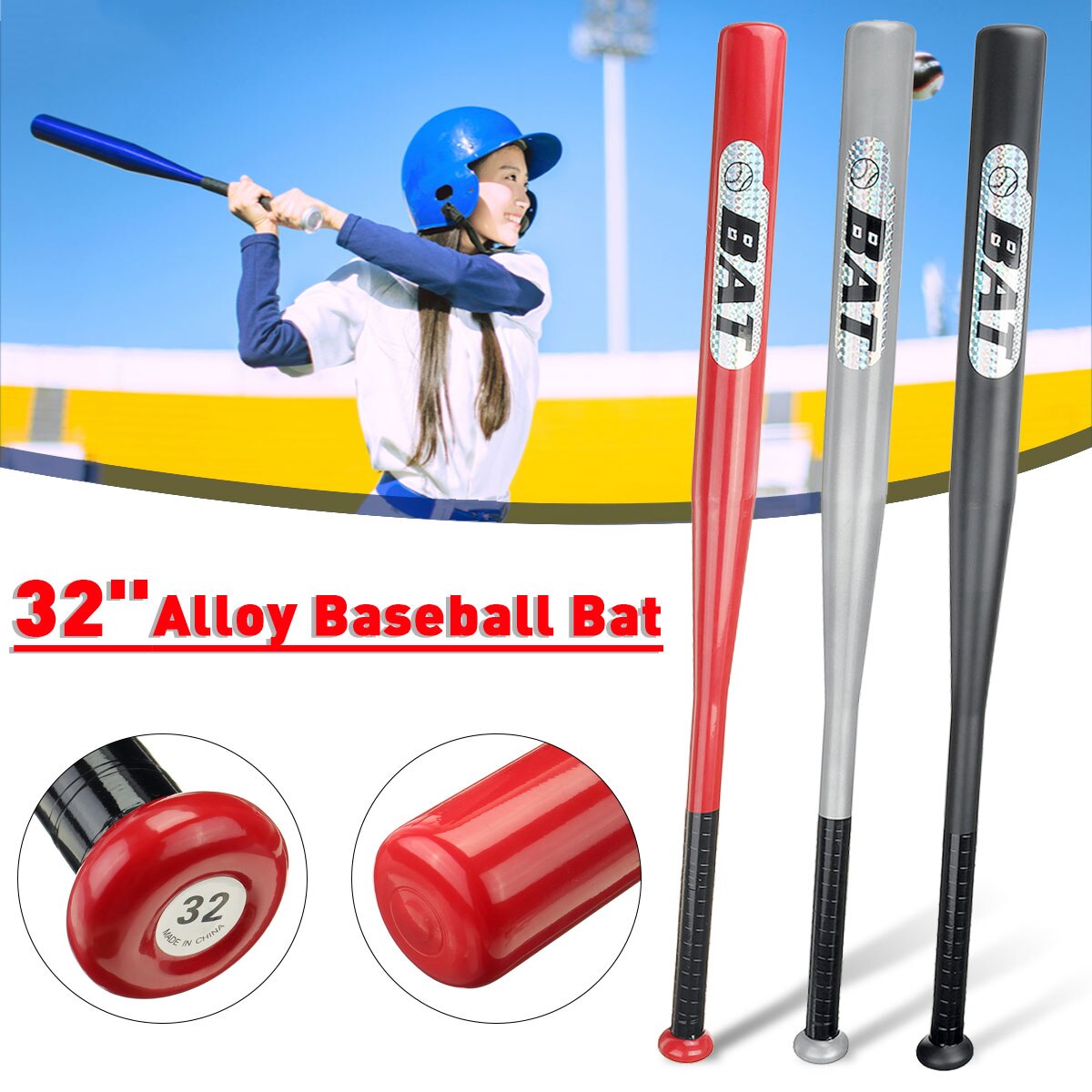 32 ''verdicken Aluminium Legierung Baseball Schläger Schläger Sport Für Unterhaltung Ball Fledermäbenutzen weicher Ball Baseball Schläger draussen Sport