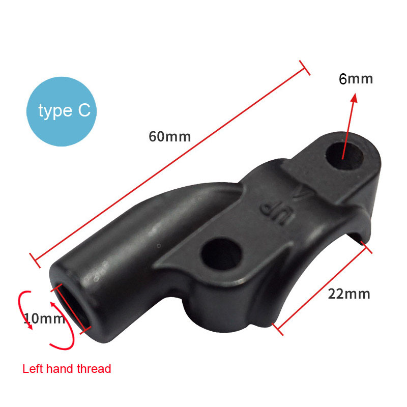 Motorrad Meister Zylinder Bremshebel Spiegel Klemme Rückspiegel Halfter Adapter für 22mm Lenker 10mm Gewinde: Elfenbein