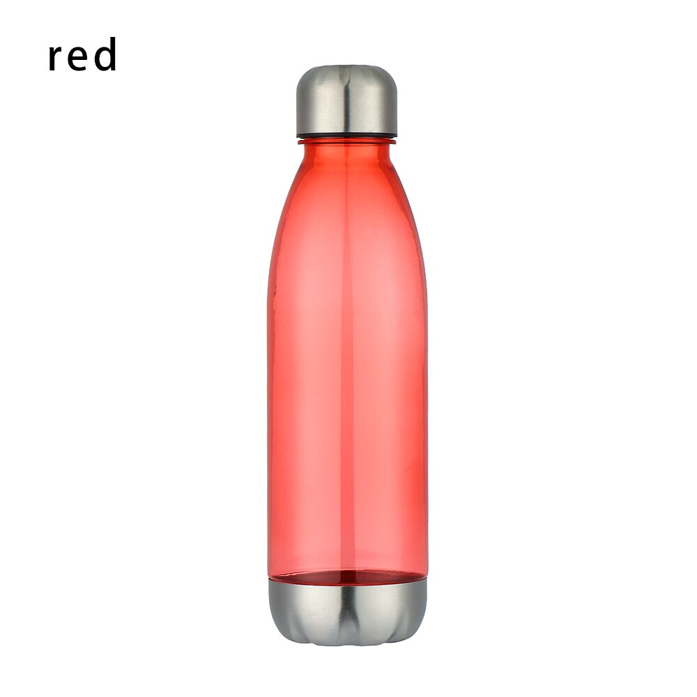 750ml Transparent Coke Shape Sports Water Bottle Leakproof Drinking With Casual Bottle Stainless Steel Outdoor Clear BPA Free: red