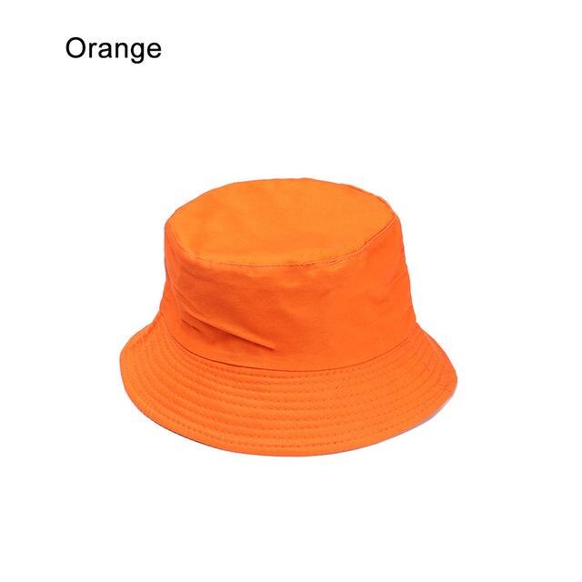 Sommer foldbar bøttehat unisex kvinder udendørs solcreme bomuld fiskeri jagt kasket mænd håndvask chapeau sol forhindre hatte: Orange
