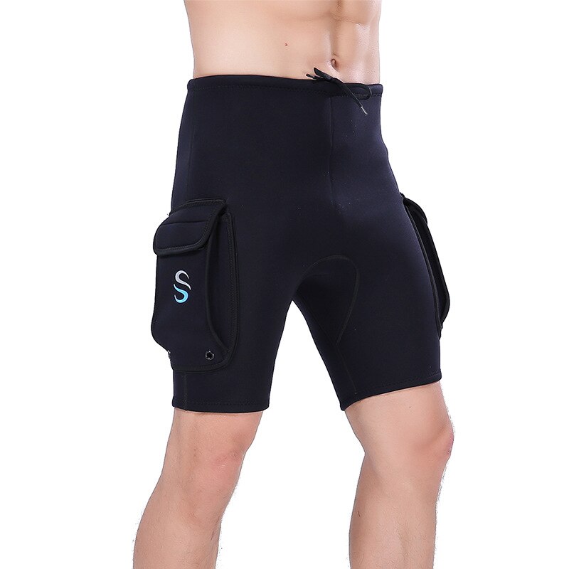 Pantalones cortos de buceo de neopreno de 3MM para hombre y mujer, traje de neopreno para surfear, pantalón técnico de esnórquel con bolsillo, para nadar