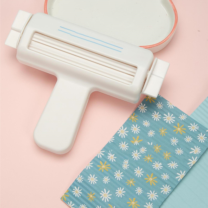 DIY Texture Roller Paper Craft Tools Paper Crimper Quilling Wave Shaper for Arts Crafts Scrapbooking: Light Grey