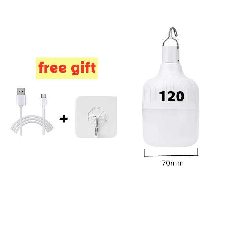 USB wiederaufladbare LED Notbeleuchtung Haus draussen tragbare Laternen Notfalllampe Glühbirne Batterie Laterne BBQ Camping Licht: verrotten / 9w