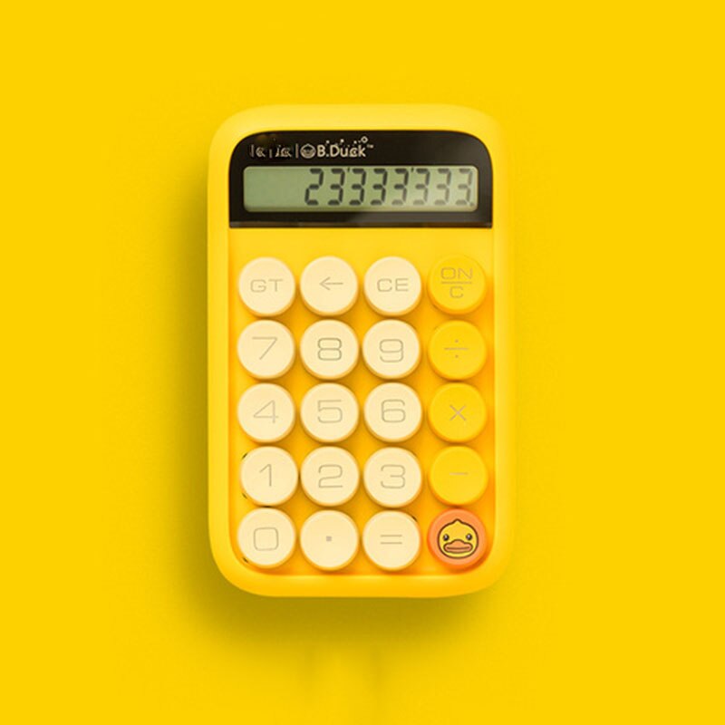 Kreativer, niedlicher taschenrechner mit mechanischer tastatur in form von geleebohnen, schüler- und prüfungsrechner mit 10-- stelliger anzeige, abnehmbarem bildschirm und tasten: Gelb