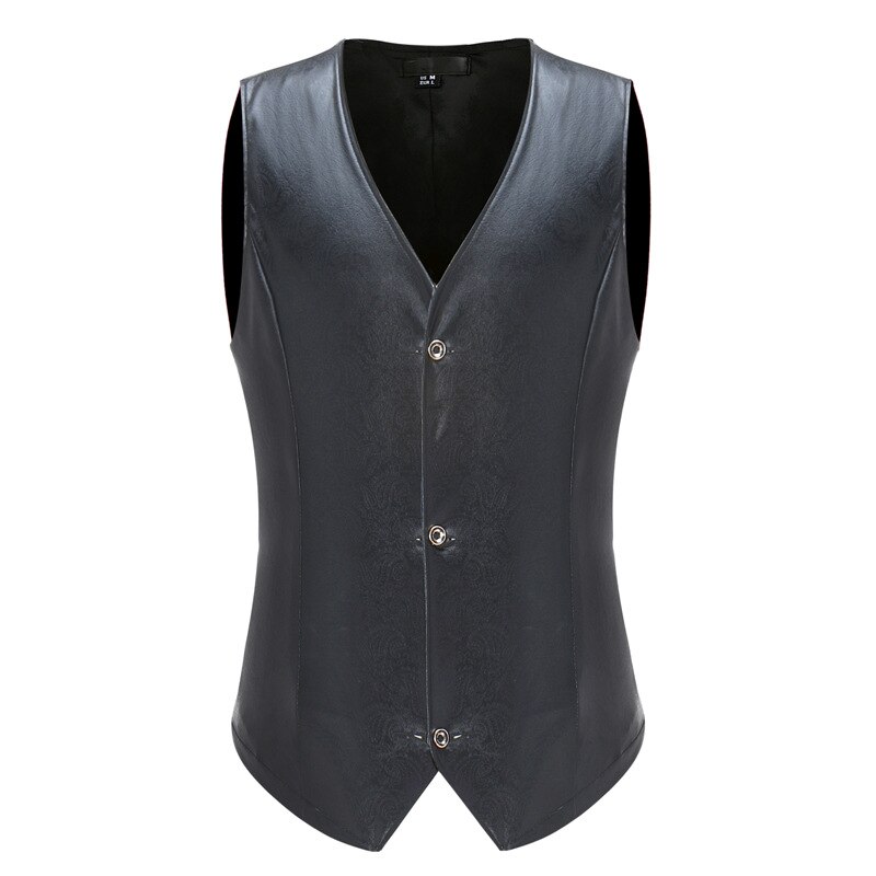 Homme Hipster Steampunk Paisley Gilet or métallique costume Gilet Gilet hommes mariage bal Disco robe Gilet smoking Gilet Homme: black / XL
