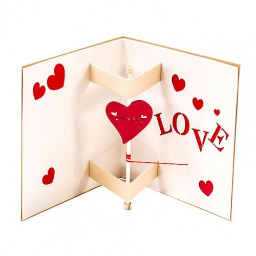 3D Pop up Greeting Card Valentine Handmade Heart Paper Birthday Wedding: Default Title