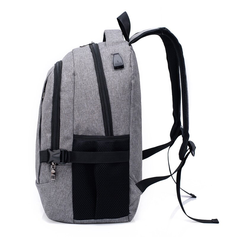 Mochila de carga USB para hombre, bolsa para ordenador portátil decorada con letras, escolar, de viaje, gran capacidad,