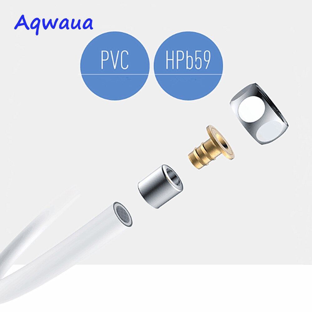 Aqwaua – tuyau Flexible de douche en PVC, tuyau de plomberie pour Bidet de toilette de couleur blanche, accessoires de douche à main, 1200MM