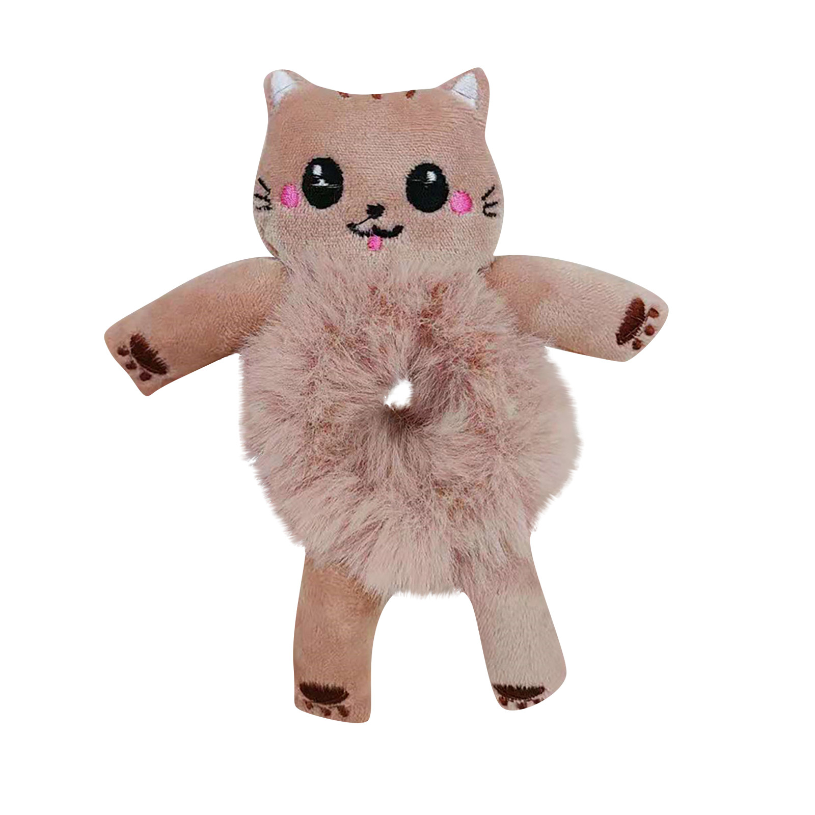 2023 Damesmode Pluche Haarband Leuke 3D Cartoon Stropdas Haar Hoofdtouw Paardenstaart Etui: Zilver