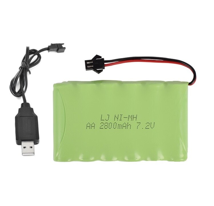 YUKALA 7.2V 2800mAh Ni-MH rechargable battery SM plug for RC Truck/ RC car/ RC boat/RC tank JST/SM/Tiamiya 7.2 v 2800 mah: Light green