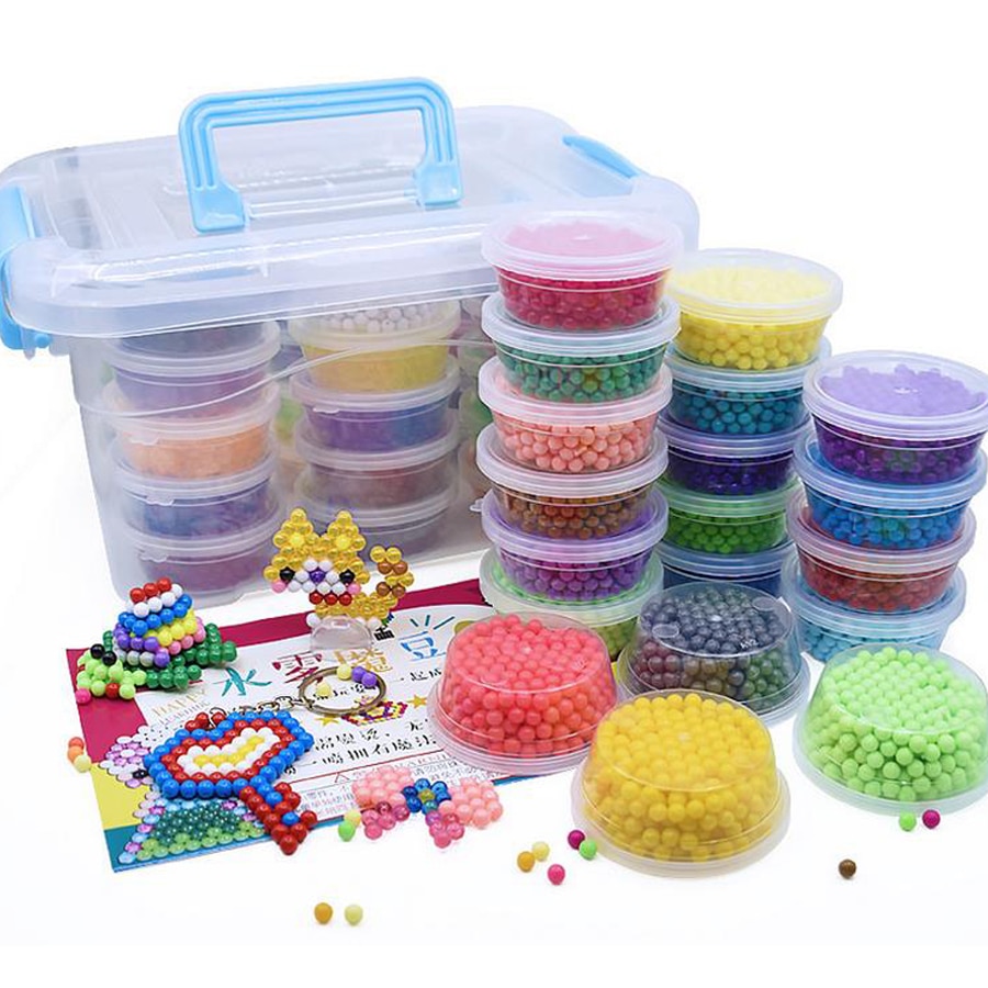 DOLLRYGA 400pcs/box Water Beads Boxed for Kid Jouet Enfant Pegboard Handmade Aqua Magical Materials Foam Bead in Puzzle