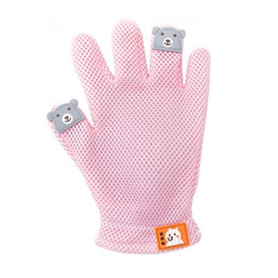 Haustier Handschuh Katze Pflege Handschuh Katze Haar Entferner Bürste Handschuhe Hund Kamm für Katzen Schlecht Sauber Massage Haar Entferner Bürste für Hunde Katzen: Rosa links Hand