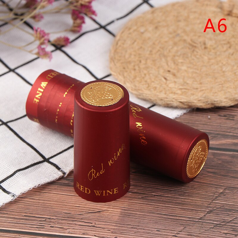 Tapón termorretráctil de PVC, accesorios para Bar, suministros para , elaboración casera, tapa de sellado para botella de vino, 10 unids/lote: A6