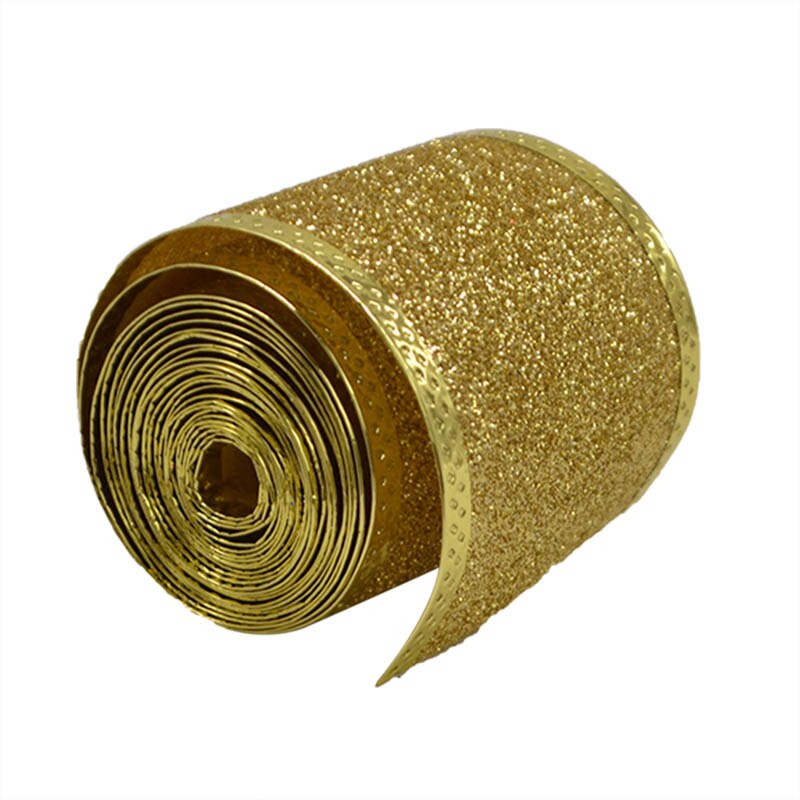 2m/ rullaa 5cm joulunauhaa kulta hopea punainen kuitukangas glitter wrap nauha tee itse joulukuusen nauha rusetin koristeet