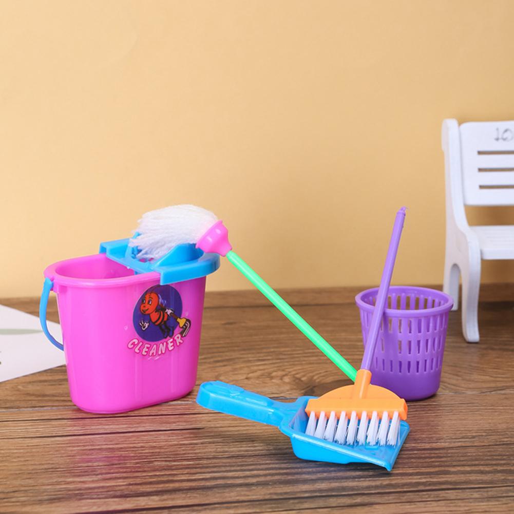 9 Pcs/Set Mini Doll Accessories Cleaning Set Simulation Household Cleaning Tool Play Dollhouse Housekeeping Educational Toy