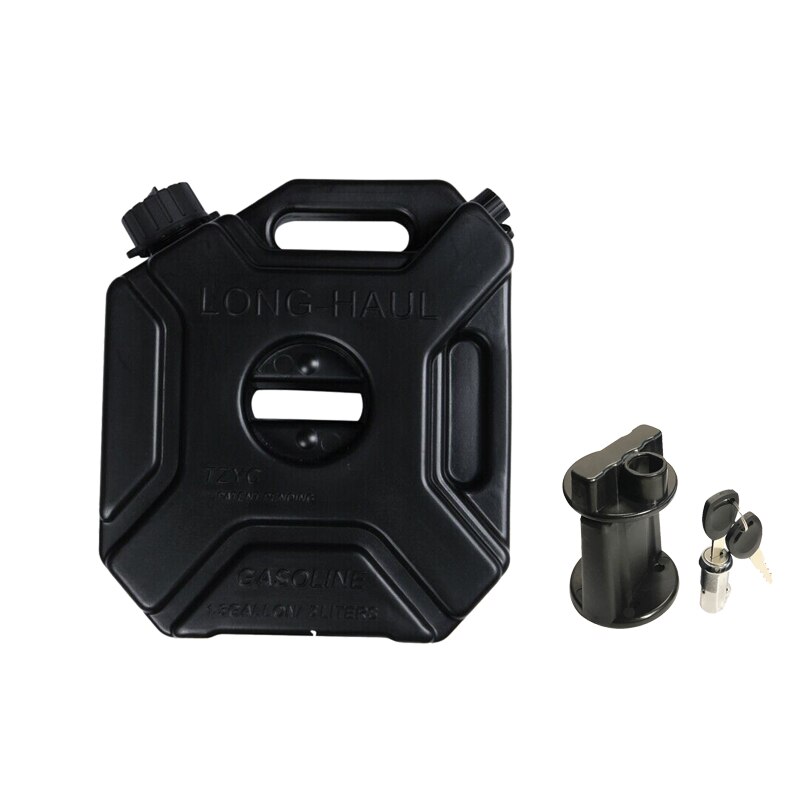 Depósito de combustible de gasolina Diesel 5L Jerry Can, contenedor de aceite negro para coche, repuesto de motocicleta, tanque de aceite de gasolina, Backup de combustible, jarras con cerradura y llave: Tank with lock
