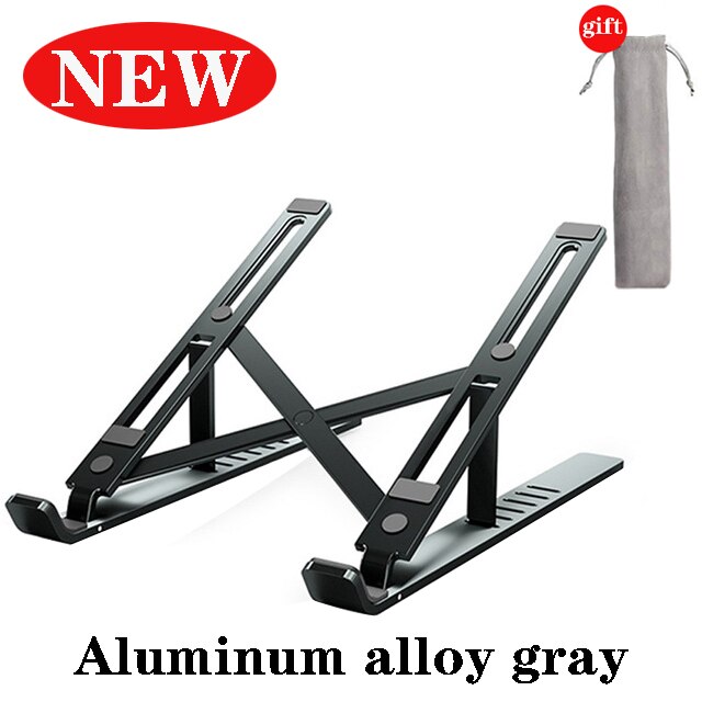 Laptop Holder for MacBook AirPro Adjustable Foldable Aluminium Alloy Support Base Notebook ,Laptop Stand for PCNotebook: New Aluminum Gray