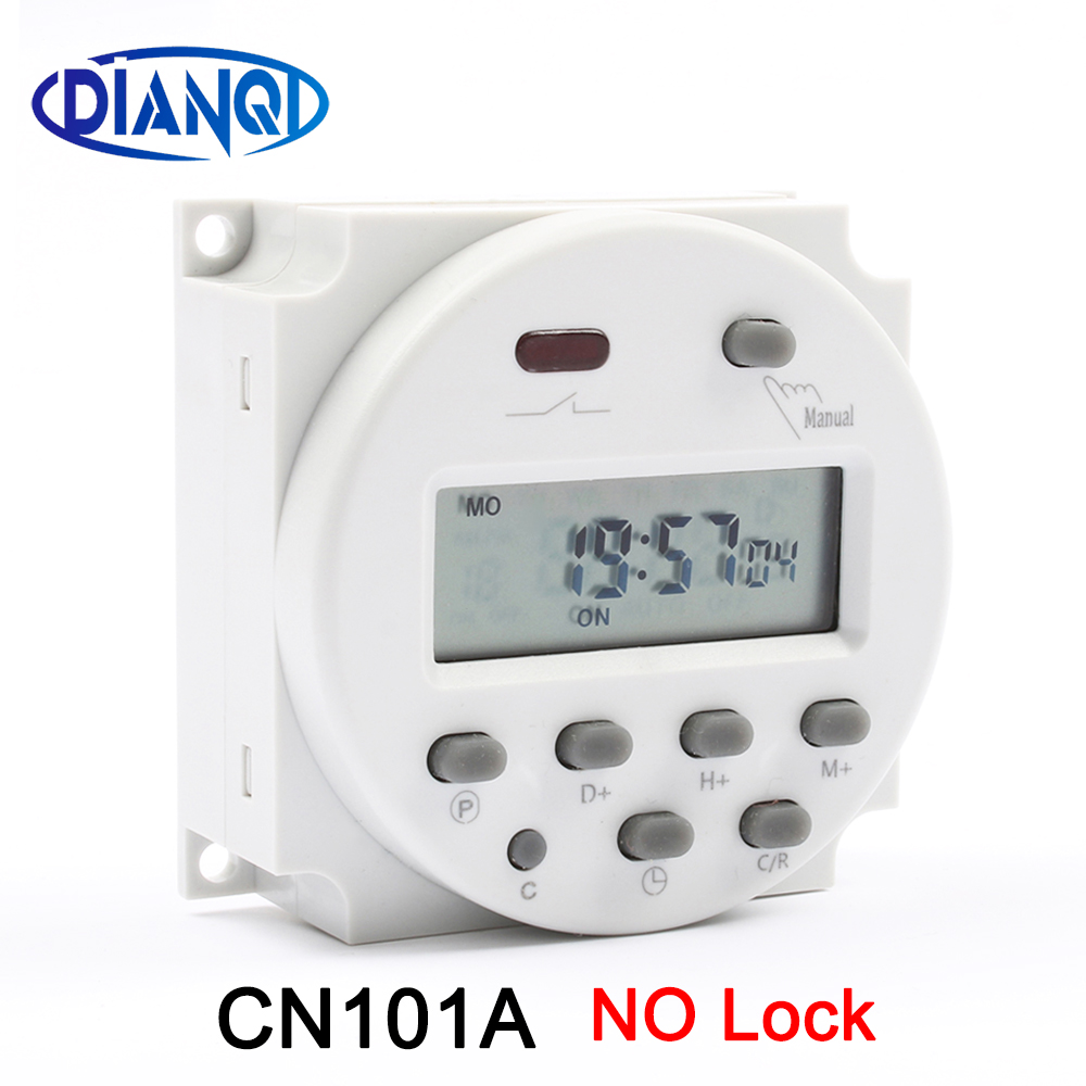 Geen Lock CN101A Ac Ronde Digitale Lcd Power Timer Wekelijkse Programmeerbare Elektronische Tijdrelais Schakelaar 8A Om 16A CN101 110V 220V
