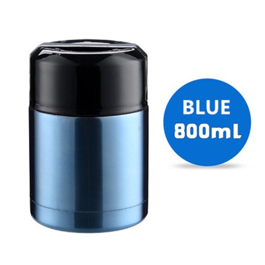 Boîte à déjeuner Thermos de grande capacité 800ML/1000ML, conteneurs portables en acier inoxydable pour aliments et soupe, flacons sous vide Thermocup: Black