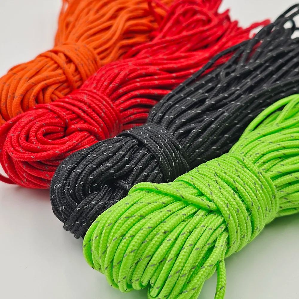 2.5mm reflekterande tältrep höghållfast 20m 25m 50m multifunktionell lina campingtält presenning tillbehör klädlina paracord