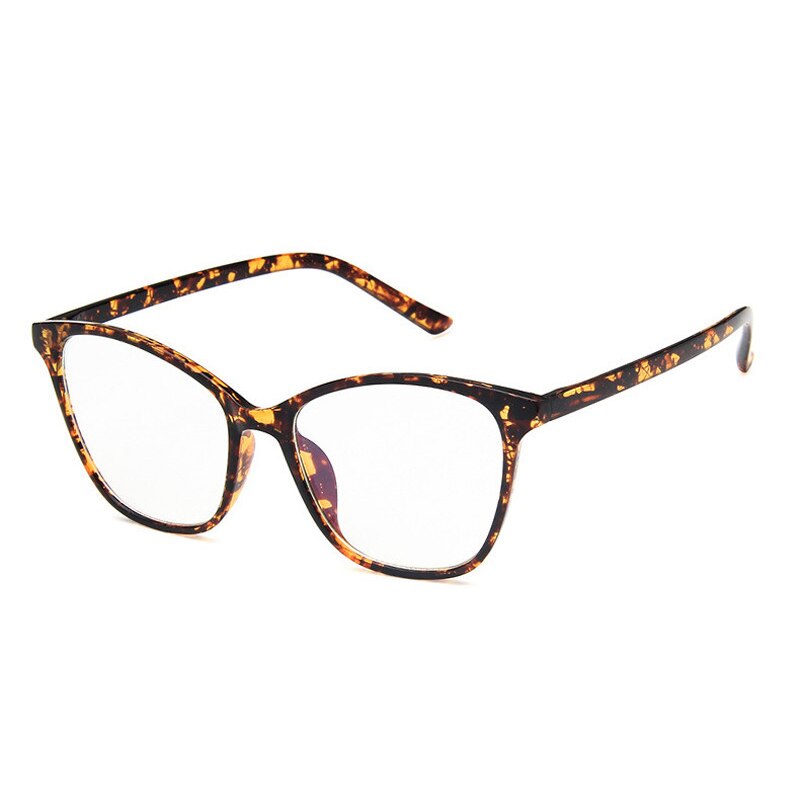 Elbru Cat Eye Glasses Frame Women Retro Flat Glasses Classic Big Frame Glasses Frame Transparent Frame Optical Glasses: A3