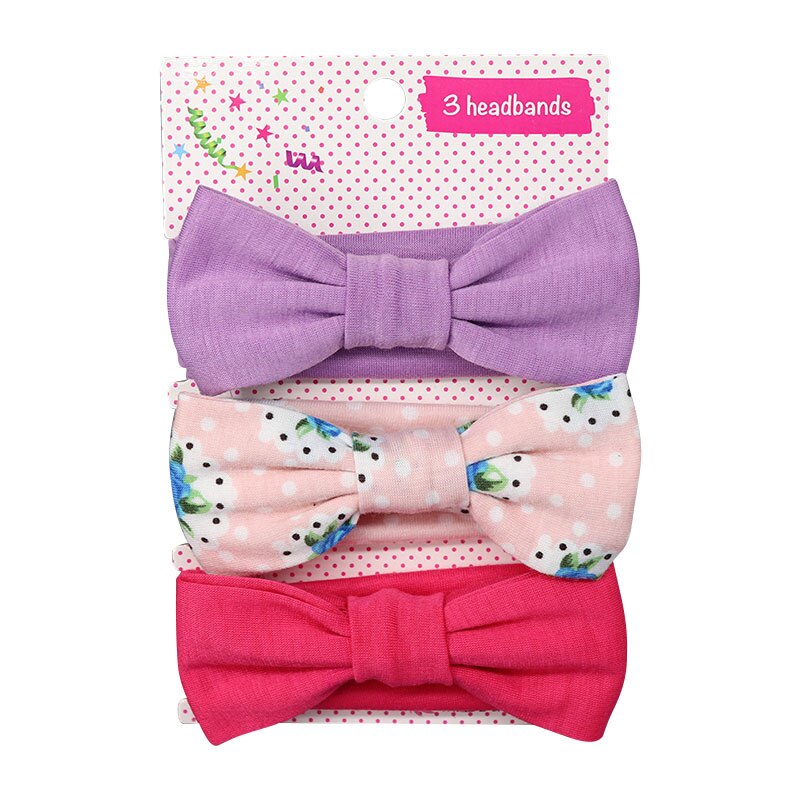 3 Stks/set Bloemen Baby Hoofdband Zachte Katoen Bloemenprint Dot Gedrukt Bows Geknoopt Meisje Hoofdbanden Haar Accessoires Dropshippin: set 11