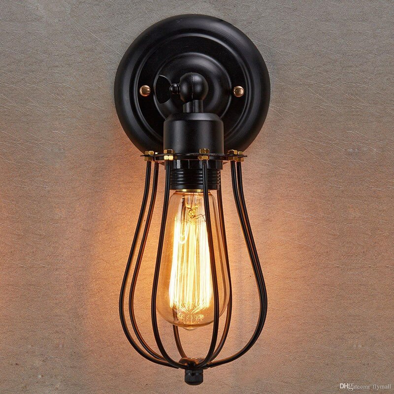 1PC rétro fer fil lampe abat-jour ampoule pince métal oiseau Net Cage classique support de lampe pour Trouble lumière décor à la maison
