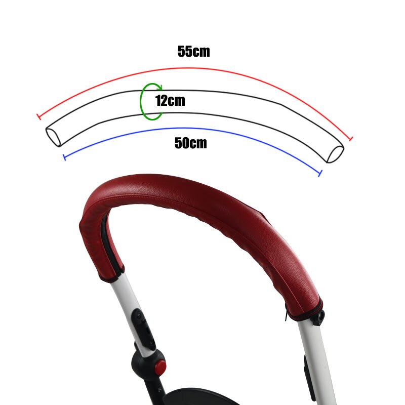 Yoyo yoya klapvogne tilbehør baby klapvogn håndtag dæksel pu beskyttende etui dække armlæn dækker håndtag dækker barnevogn: Rød