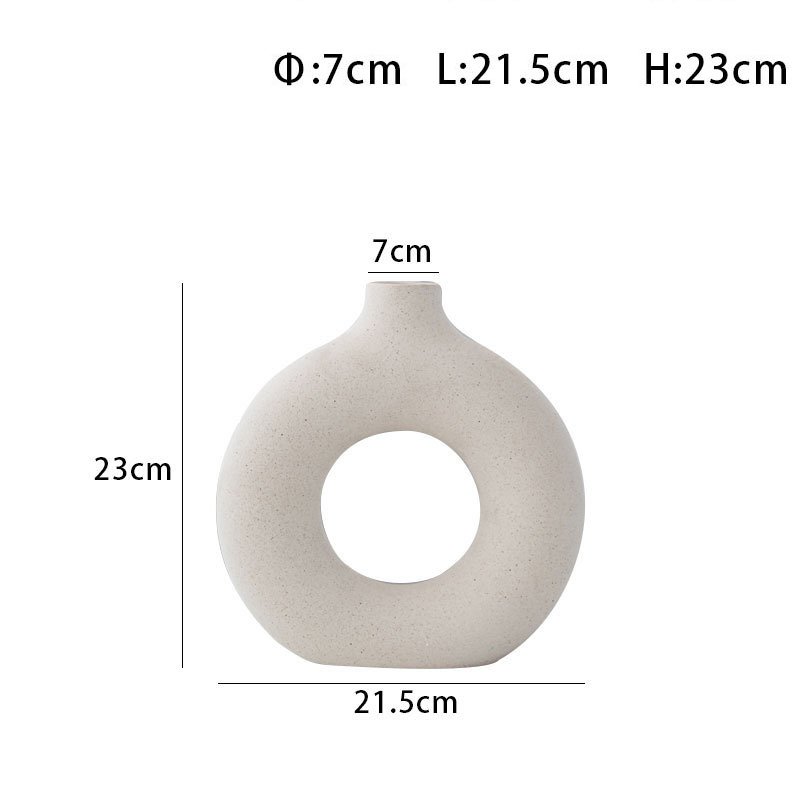 Białe wazony ceramiczne wazon na kwiaty nordycki wnętrze domu białe suszone wazony z kwiatami ceramiczna doniczka na kwiaty wazon artystyczny nowoczesne ozdoby prezenty: Ceramic Vase-B