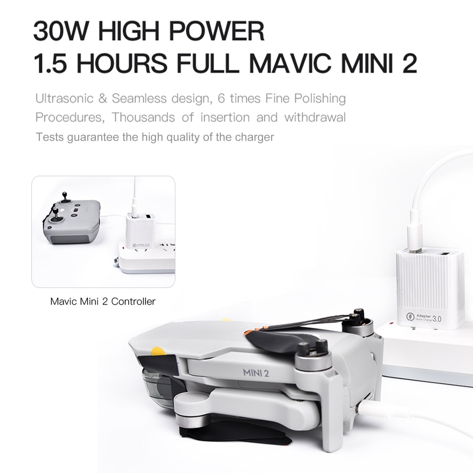 Quick Charge 3.0 Snel Opladen Charger Power Adapter Dual Usb-poorten Compatibel Met Dji Mini2 Charger