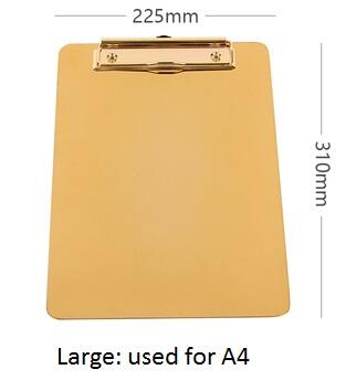 Gold Metal A5 B5 A4 Clipboard Office Desk Ins Paper Folder Sketch Board Office Conference Cardboard File Memo Writing Pad: Pink