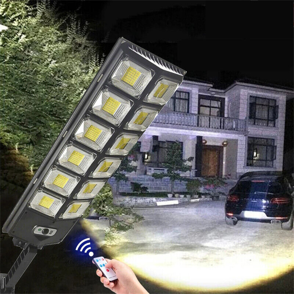 504 ledet-er supersterk utendørs solcellelampe vanntett ultrabred lys gatebelysning menneskelig induksjon bevegelsessensor hagevegglampe