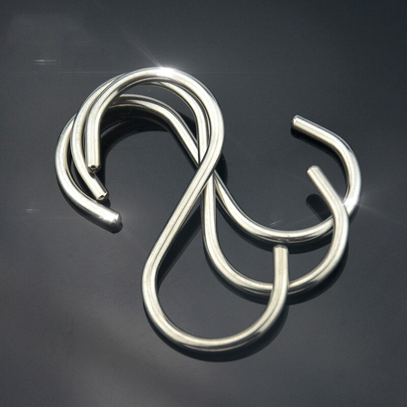 5 Pcs S Shaped Hooks Heavy Duty Kitchen Spoon Pan Pot Utensils Hangers Clasp Over The Door Closet Clothes Rack Hook
