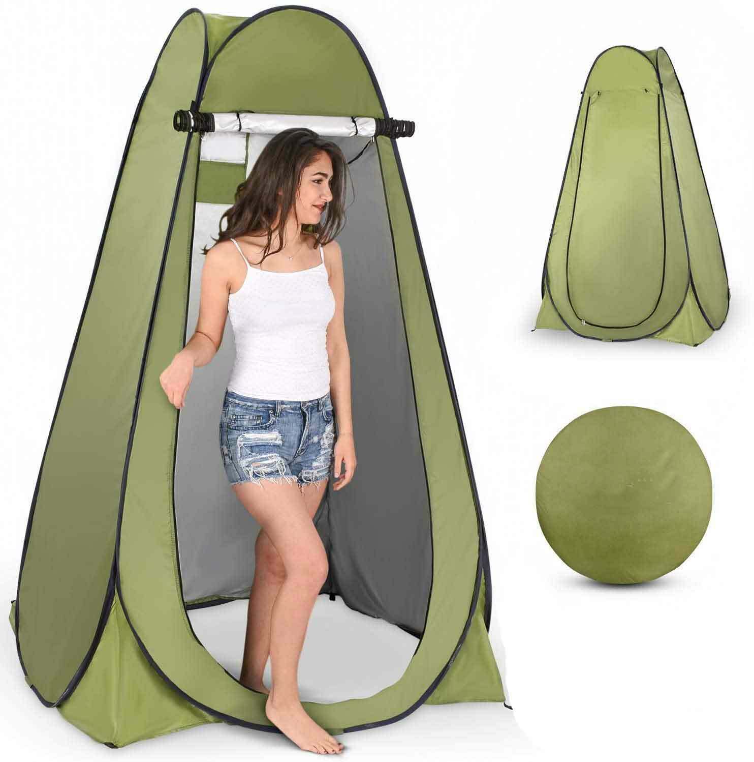 Tragbare außendusche, badewanne, umkleidekabine, campingzelt, sichtschutz, toilette, unterstand mit heringen, abspannleinen und zeltstangen
