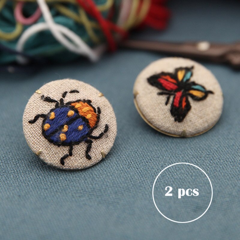 Kit de fleurs bricolage broderie | Broche pour débutants, motif Floral, point de croix, balançoire Art, artisanat fait main, Gfit: 2 PCS