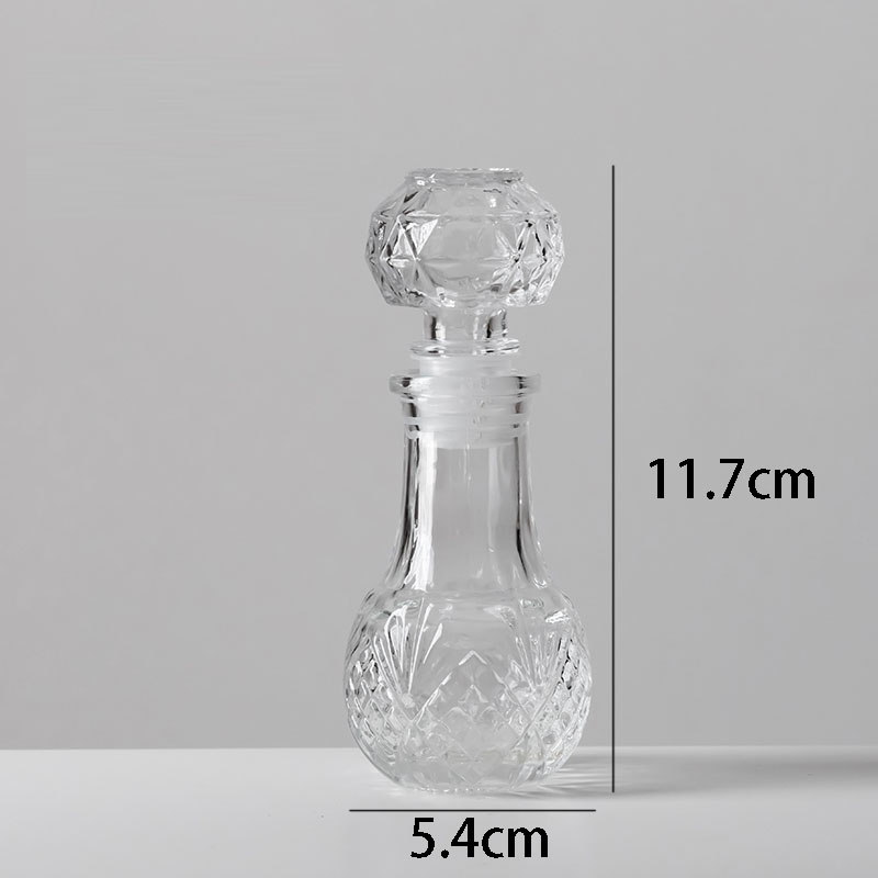 Mini botellas de cristal de estilo Vintage francés, frasco de cristal prismático europeo para artesanía en relieve, Perfume, decoración de tocador: B