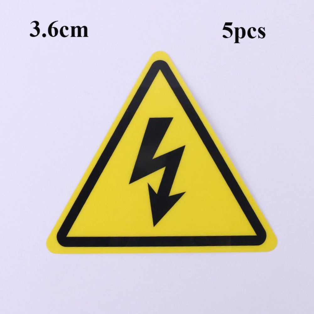 5pcs Geel Waarschuwing Sticker 3.6/5/8/10/15cm Accessoires Elektrische schok Gevaar Gevaar Opmerking Gevaar Voor Elektrische Doos: Oranje