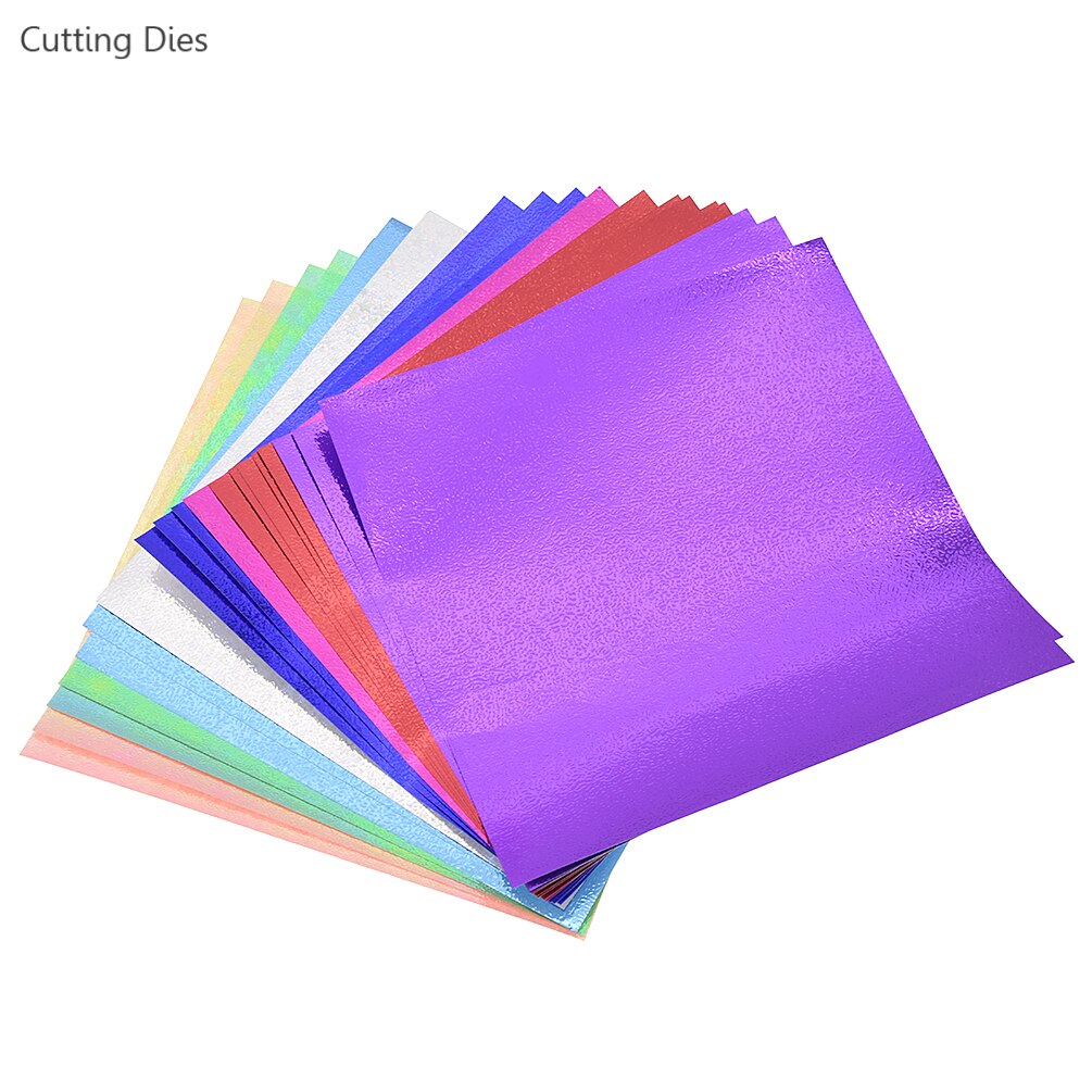 20 ark/lot folie dekorativ yta papper hantverk fyrkantiga origami papper konst gör det själv tillbehör